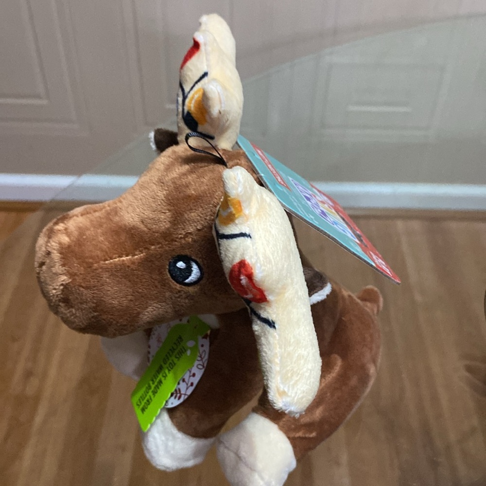 - Snug Arooz Dog  Moose crinkle And Squeaker Dog Toy 8”. - Picture 3 of 5